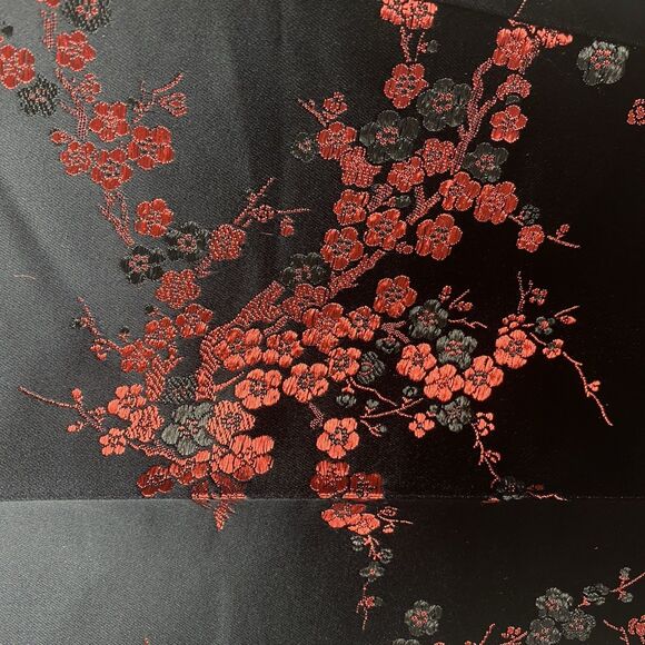 Plus Size Womens 20 Pants Black Silky Cherry Blossom Floral Print NWOT Vintage - Picture 2 of 11